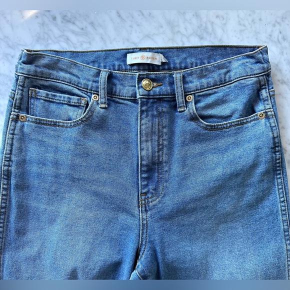 Tory Burch Cropped Boot-Cut Marble Jeans Size 28 - Picture 9 of 12